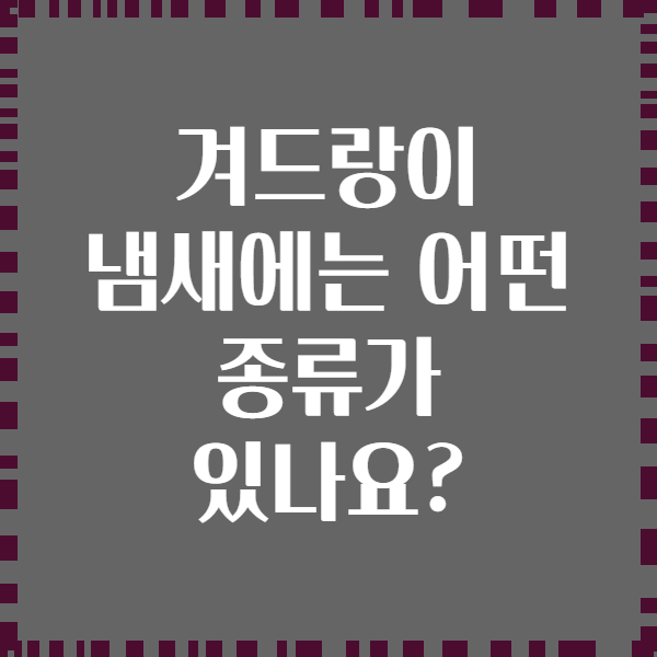 겨드랑이 냄새에는 어떤 종류가 있나요?