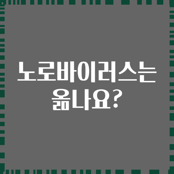 노로바이러스는 옮나요?