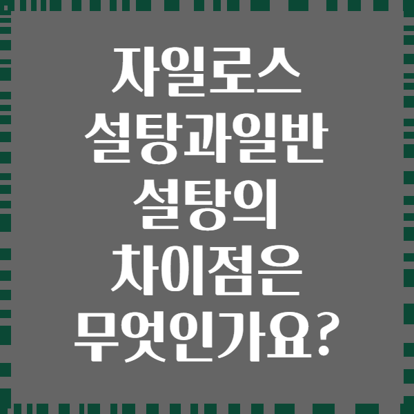 자일로스 설탕과일반 설탕의 차이점은 무엇인가요?