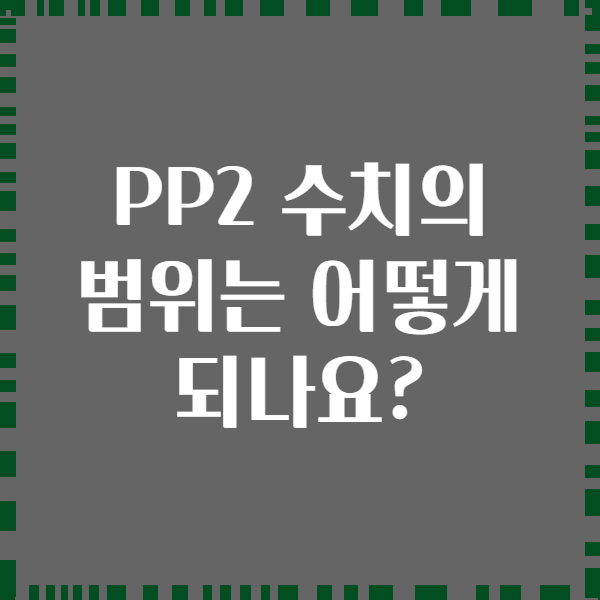 PP2 수치의 범위는 어떻게 되나요?