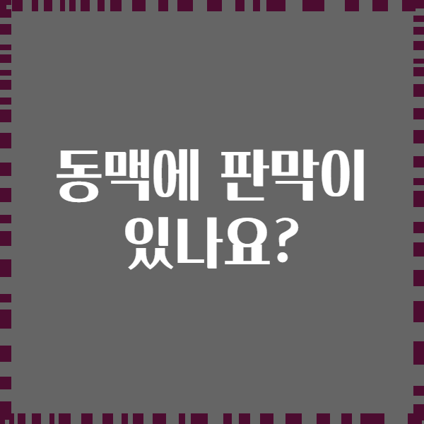 동맥에 판막이 있나요?