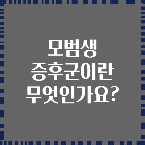 모범생 증후군이란 무엇인가요?