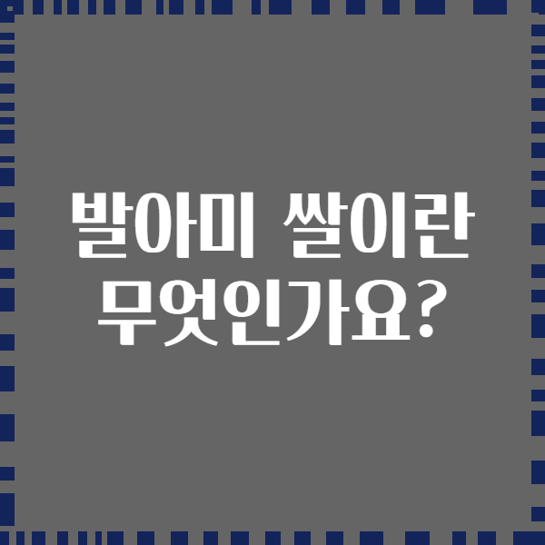 발아미 쌀이란 무엇인가요?