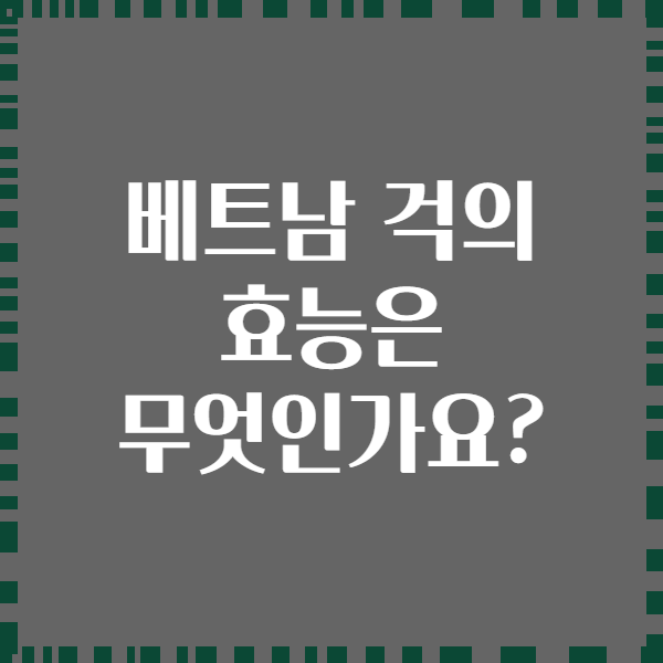베트남 걱의 효능은 무엇인가요?