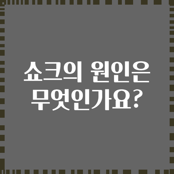 쇼크의 원인은 무엇인가요?