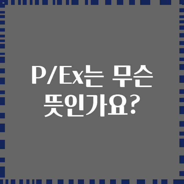 P/Ex는 무슨 뜻인가요?