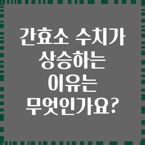 간효소 수치가 상승하는 이유는 무엇인가요?
