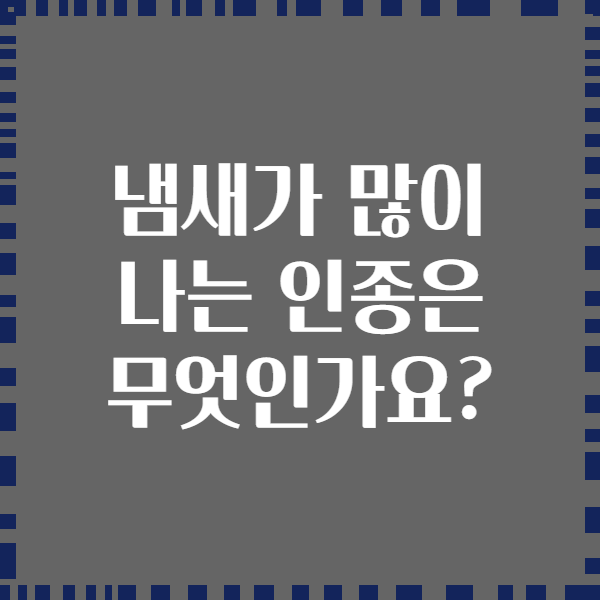 냄새가 많이 나는 인종은 무엇인가요?