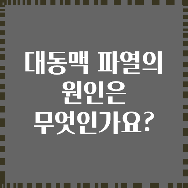 대동맥 파열의 원인은 무엇인가요?
