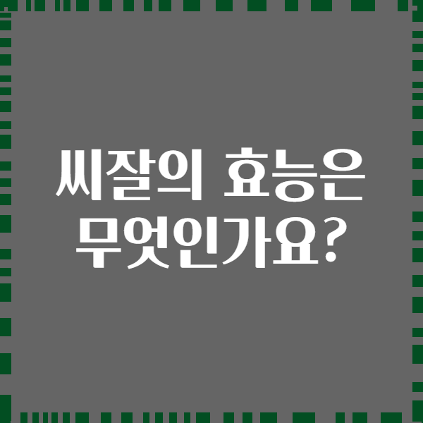 씨잘의 효능은 무엇인가요?