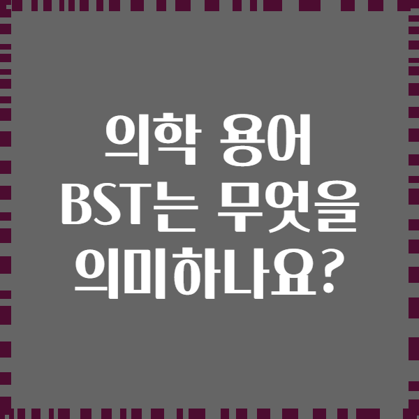 의학 용어 BST는 무엇을 의미하나요?