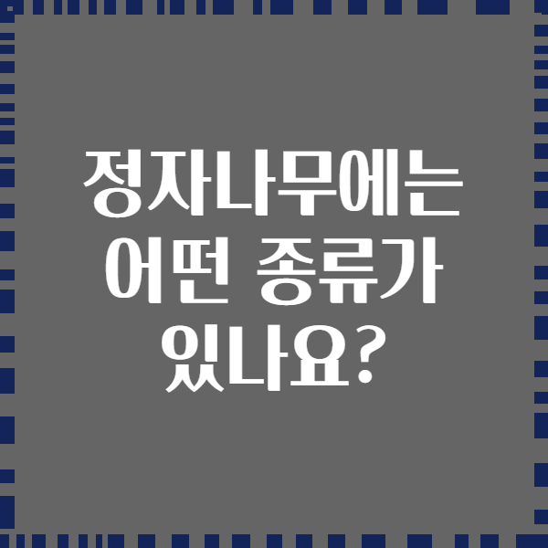 정자나무에는 어떤 종류가 있나요?