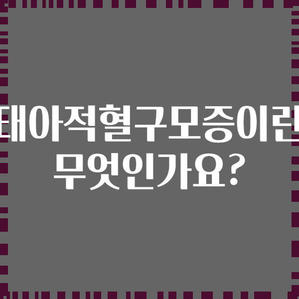 태아적혈구모증이란 무엇인가요?