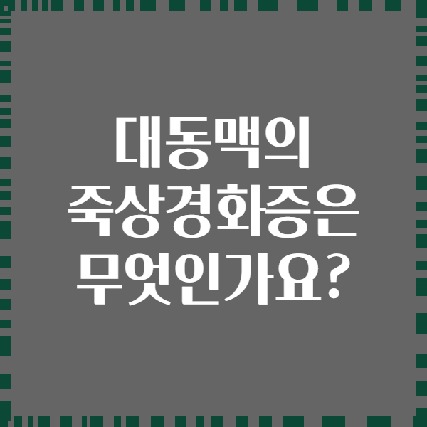 대동맥의 죽상경화증은 무엇인가요?