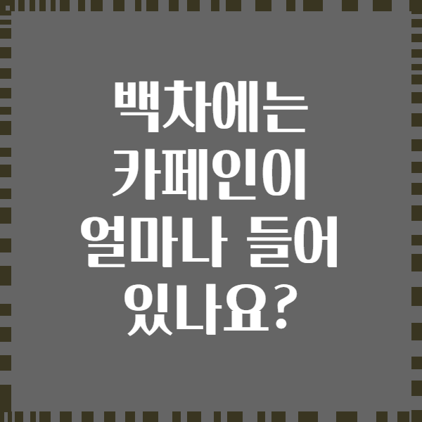 백차에는 카페인이 얼마나 들어 있나요?