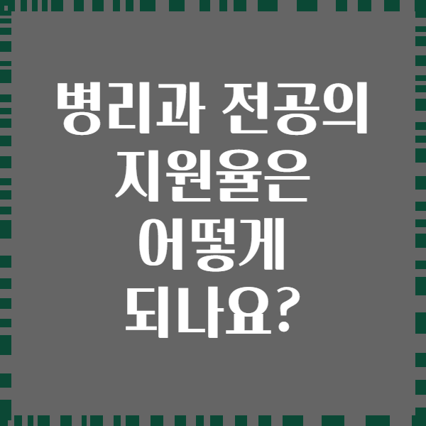 병리과 전공의 지원율은 어떻게 되나요?