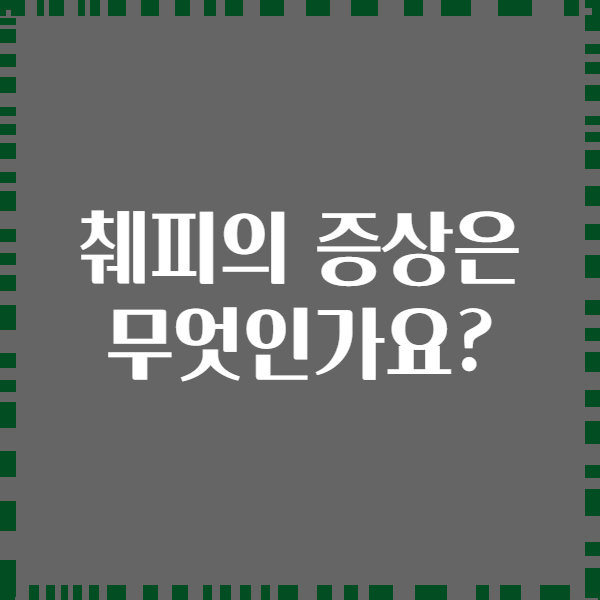 췌피의 증상은 무엇인가요?